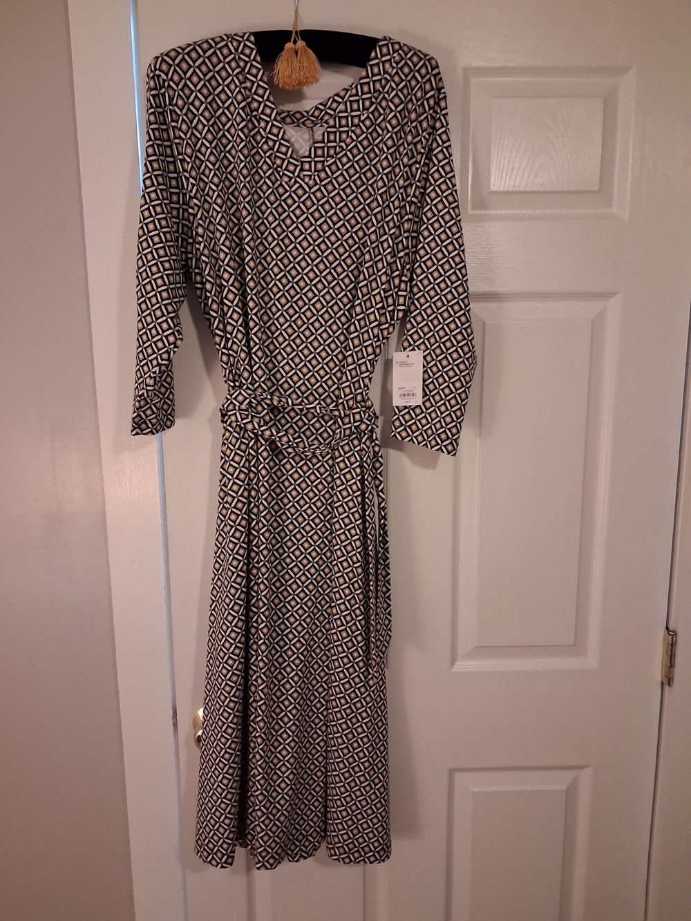 croft & barrow Black and White Geometric Midi Dress